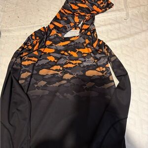 Dynamic Orange and Black Long Sleeve Tee
